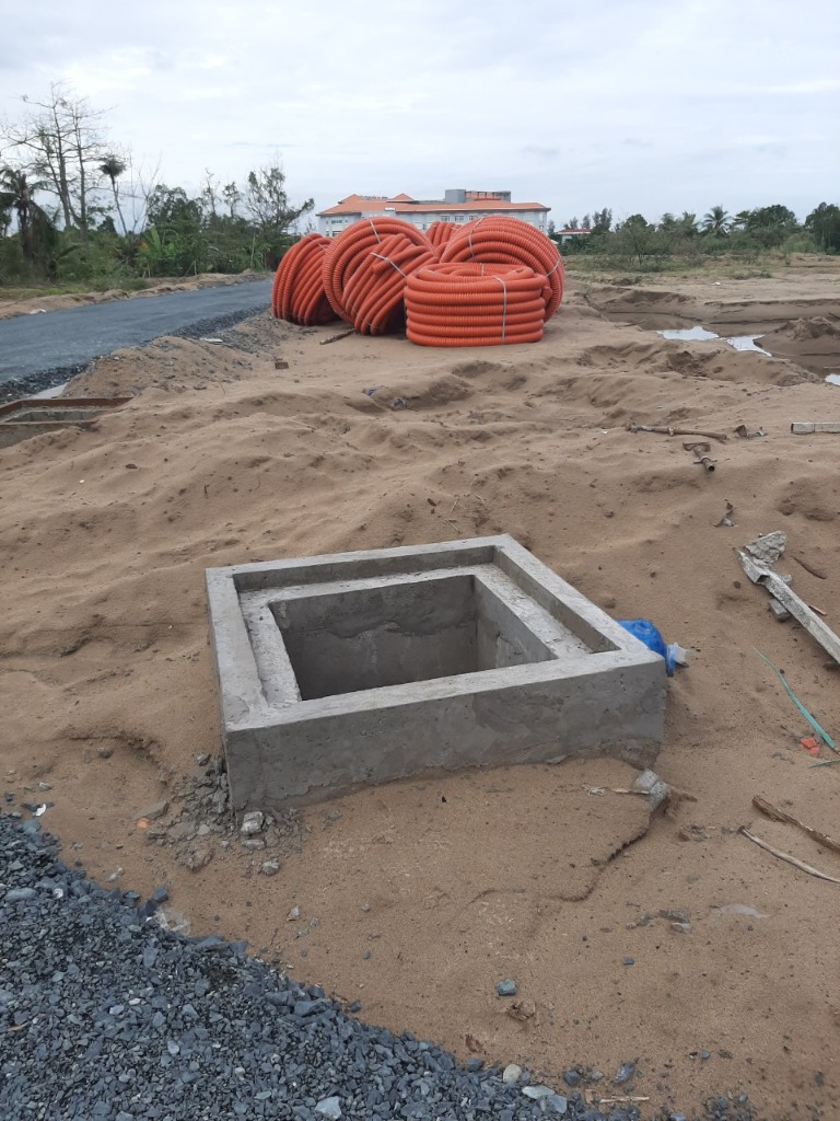 Thi công hố ga kỹ thuật và định vị tuyến hạ tầng ngầm