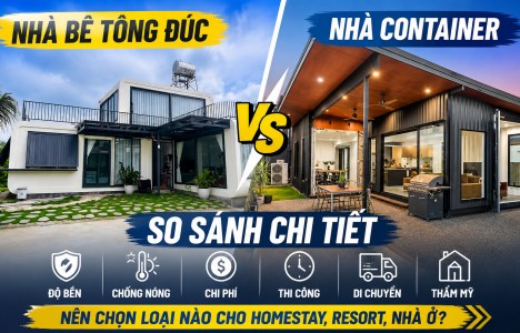 So Sánh Nhà Bê Tông Đúc Và Nhà Container – Xu Hướng Nhà Module 2026